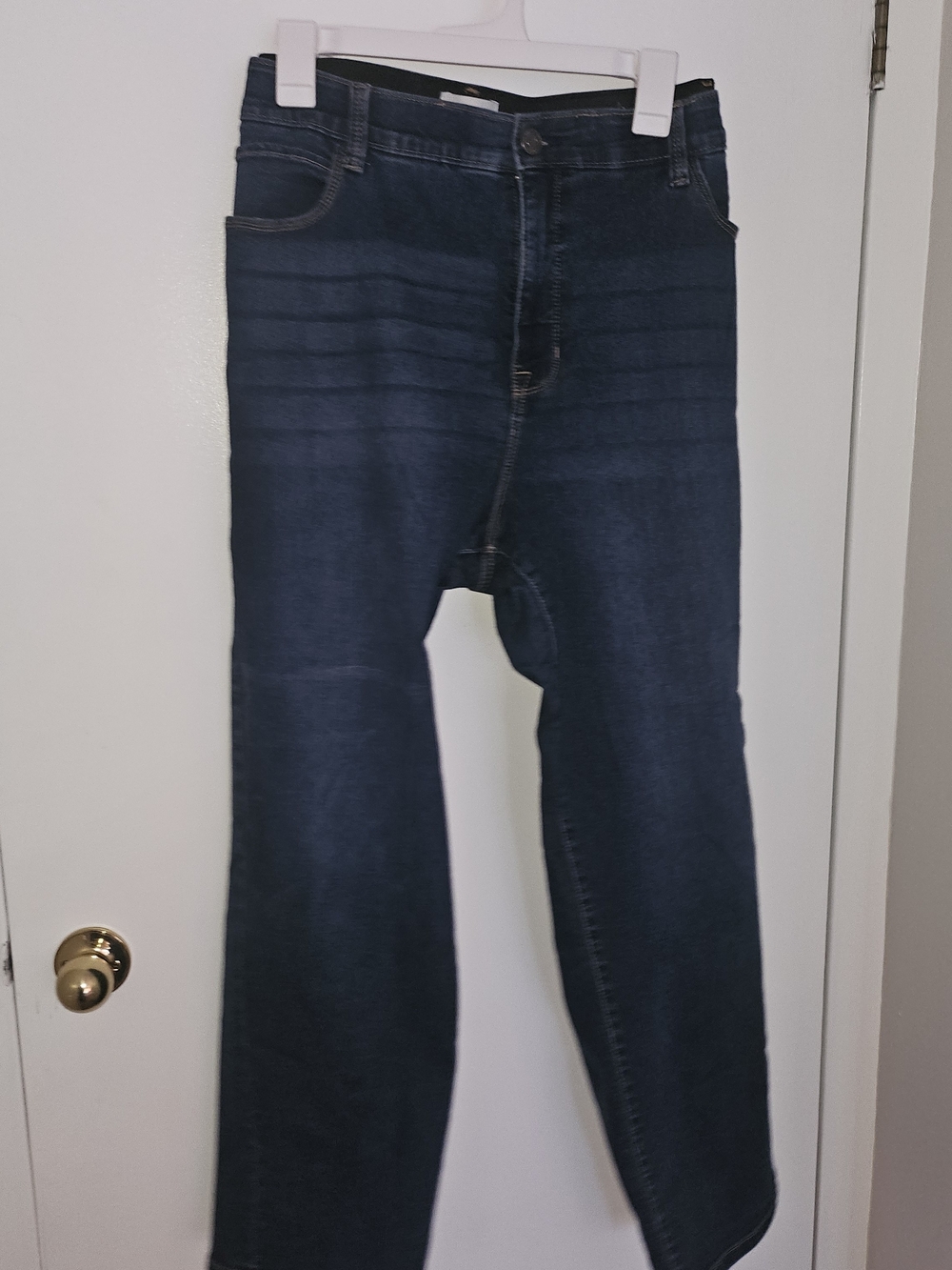 Angels Womens Straight Jeans in Dark Blue